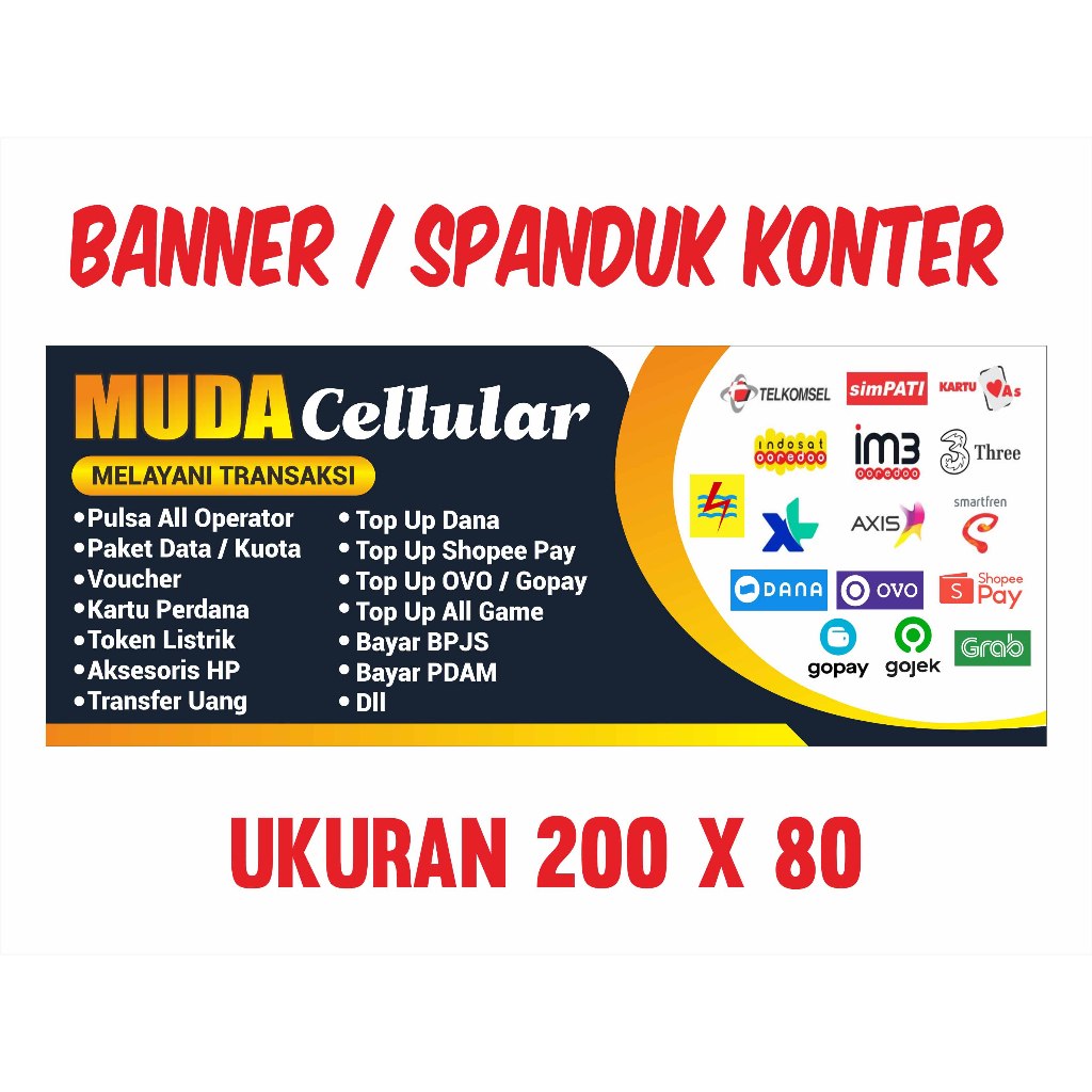 Banner Konter l Spanduk Konter l 200x80