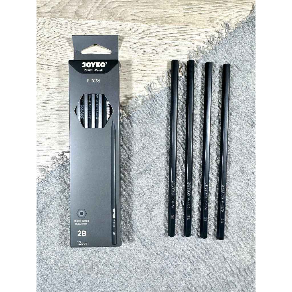 

(PAK)PENSIL JOYKO 2B P-8136 / JOYKO P-8136 / PENSIL 2B P-8136 / Pensil Ujian 2B Asli