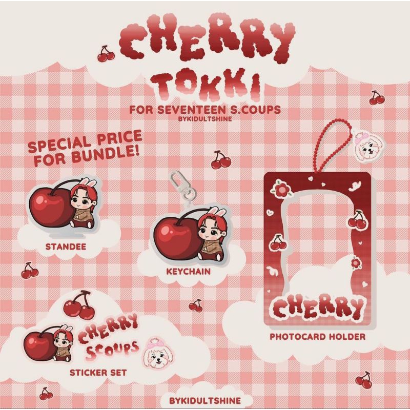 [PREORDER] BUNDLES CHERRY TOKKI for SEVENTEEN SCOUPS Birthday Kit | Photocard Holder Standee Keychai