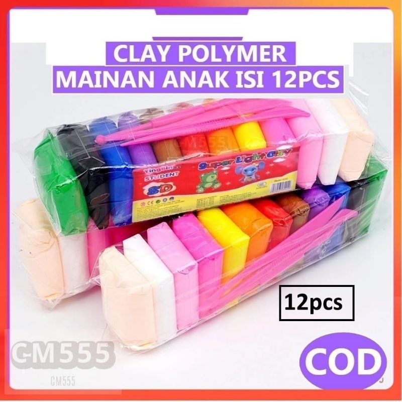 Mainan Anak Clay Polymer (Ukuran Jumbo) isi 12 pcs