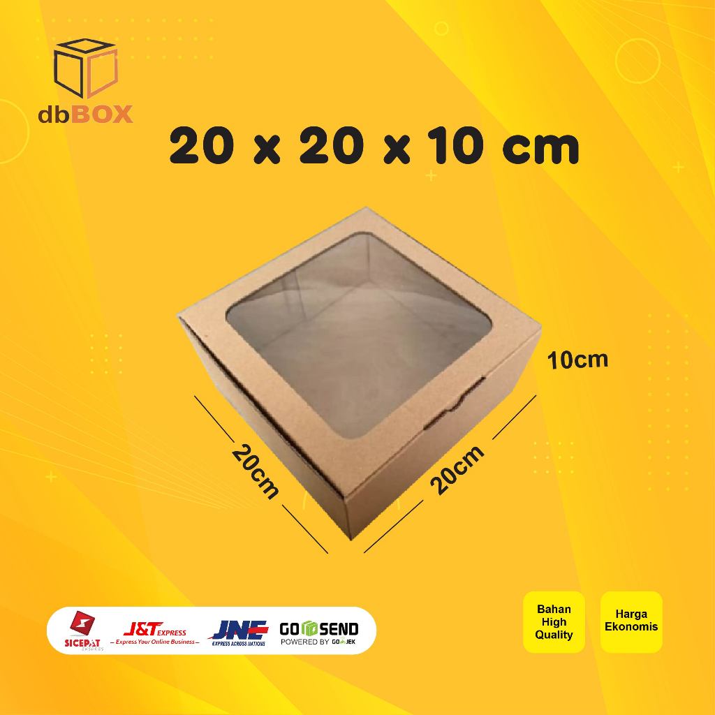 

BOX MIKA 20x20x10 cm kardus die cut, untuk kue hampers gift box MIKA MIKA-