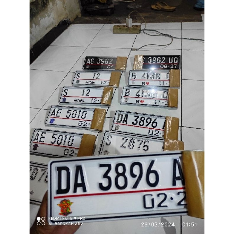 PLAT NOMOR MOTOR MIKA HURUF BARU