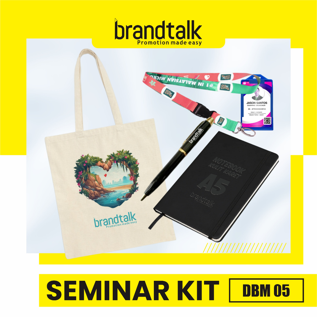 

Pulpen Besi Grafir, Notebook Kulit Karet A5, Totebag Canvas Custom, Paket Lanyard - Paket Seminar Kit Custom - DBM 5