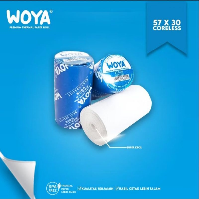 

Kertas Struk Thermal Paper Roll merk Woya 57x30