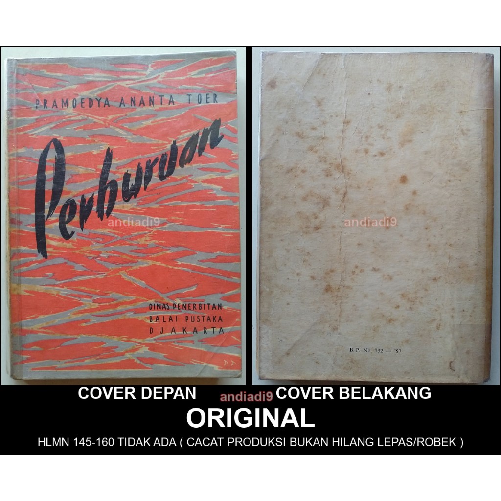 PERBURUAN PRAMOEDYA ANANTA TOER 1959 ORIGINAL CACAT PRODUKSI