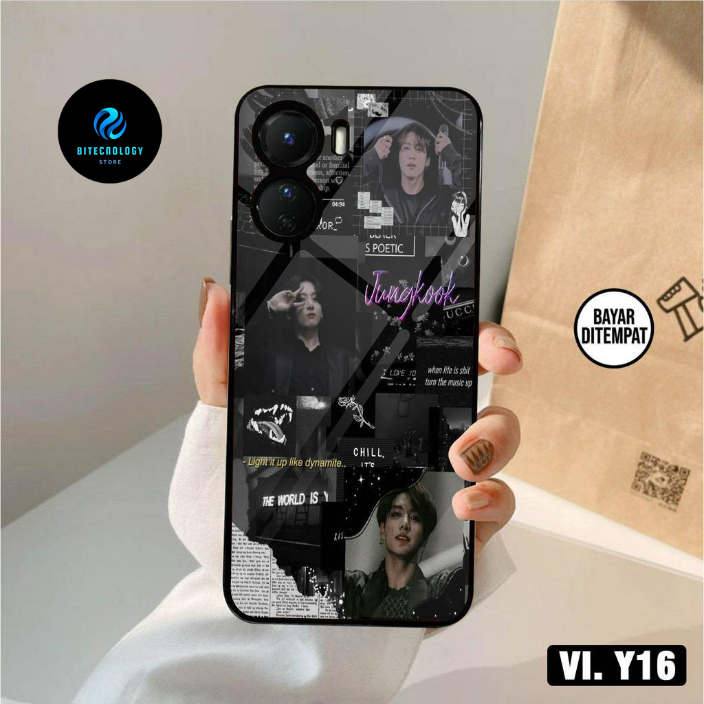 [COD]Promo Case Vivo Y16 Y20 Y21s Y35 Y12 Terbaru Gambar Motif Aesthetic Black BTS Casing Hp Bisa Ty