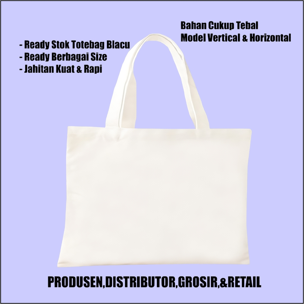 

Tas Belanja (H) T.30 X P.37 Kain Blacu Polos ShoppingBag Totebag Kanvas Polos Goodie Bag Ready Stok