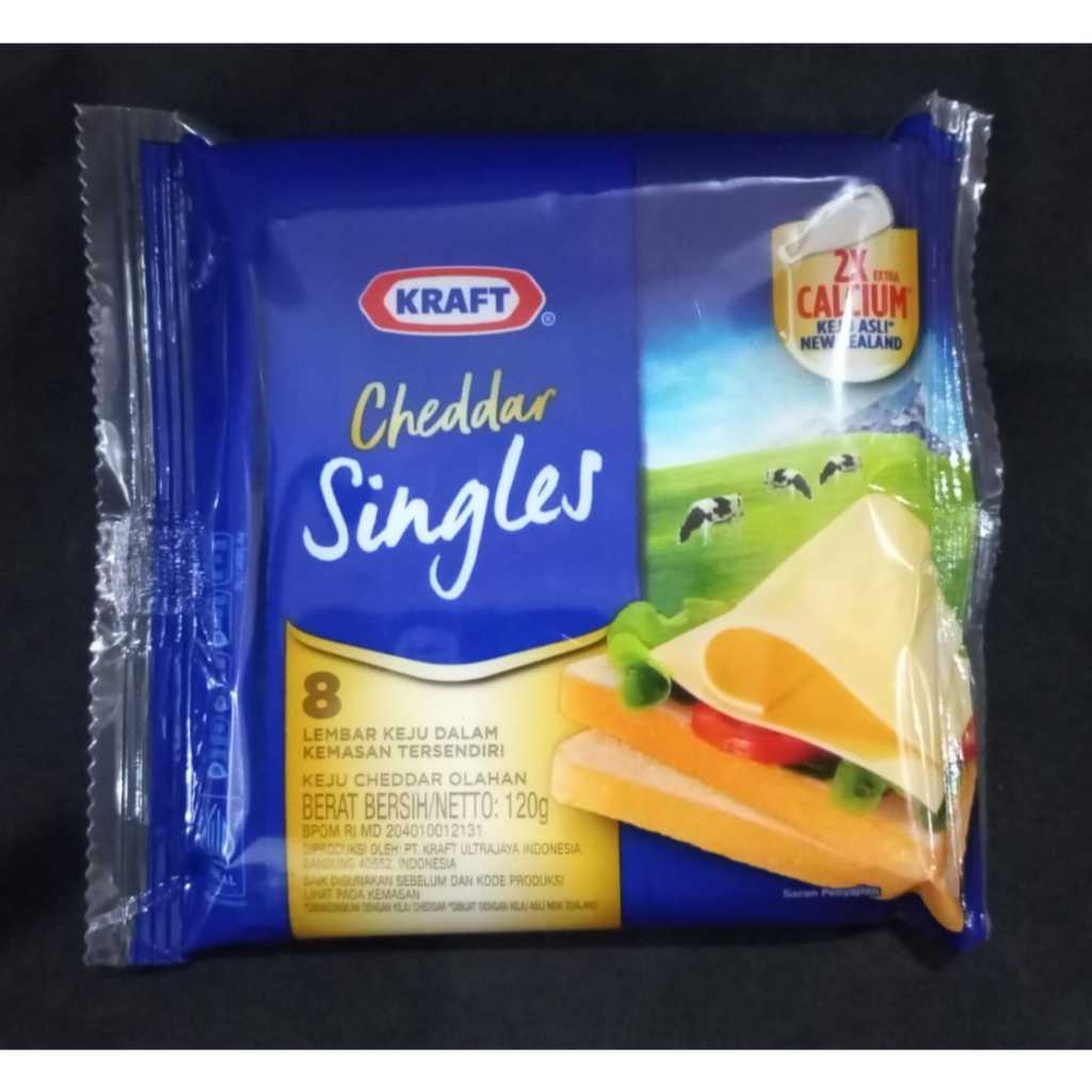 

KEJU KRAFT CHEDDAR SINGLES 8 LEMBAR 120GR