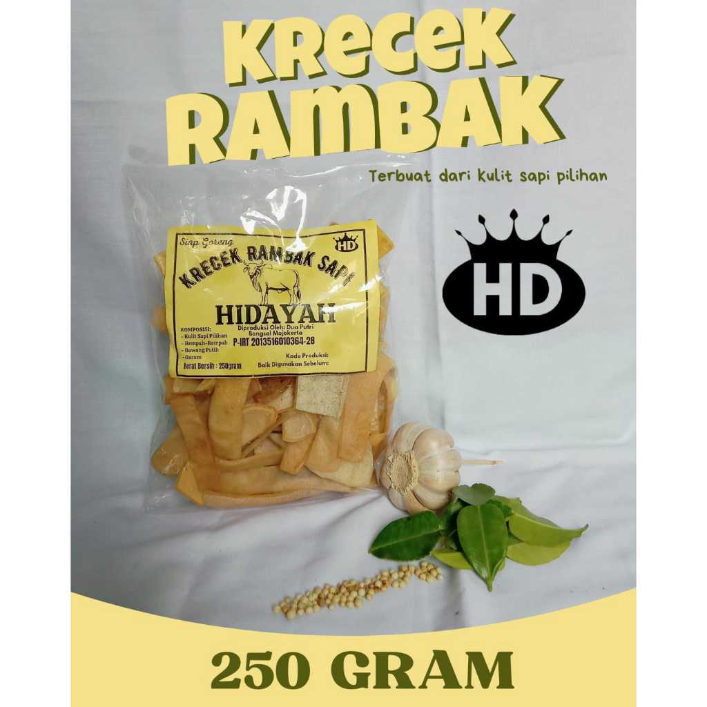 

Kerupuk Kulit Sapi Mentah Stik Lebar Super 250Gram / Krecek Rambak Sapi Asli / Krupuk Kulit Sapi Mentah