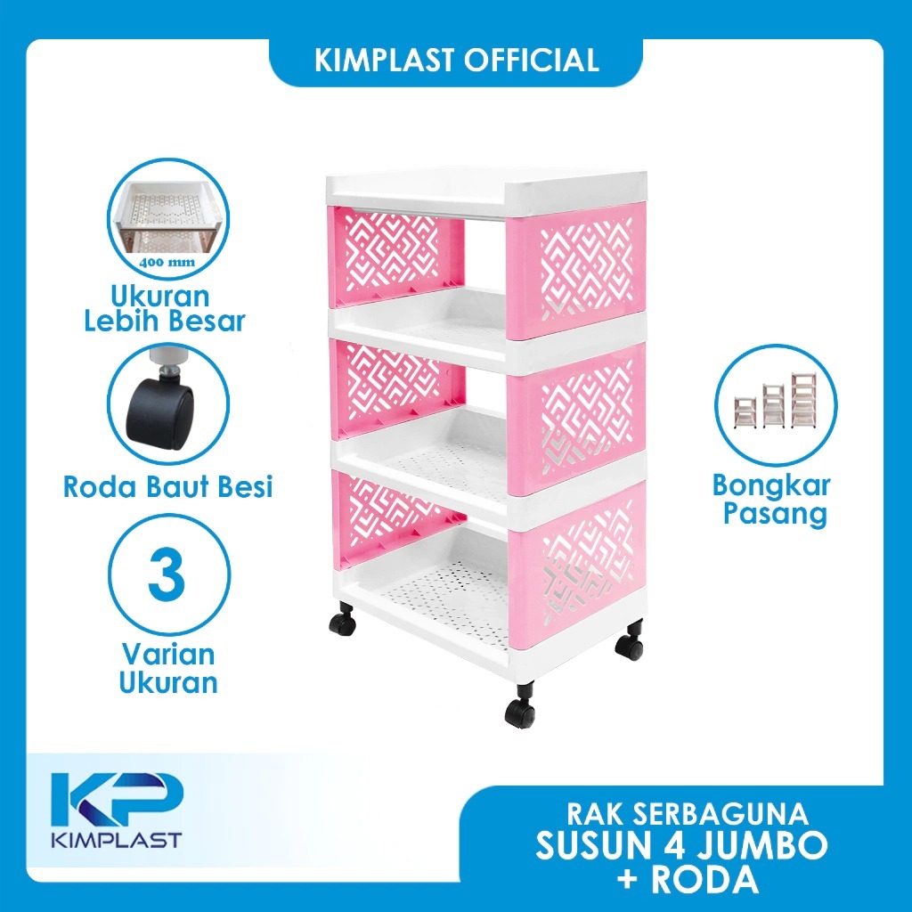 [HZ] - Rak Yoyo KIMPLAST / Rak Yoyo Sagita / Rak Serbaguna Susun 4 Jumbo + Roda / Rak Portable / Rak
