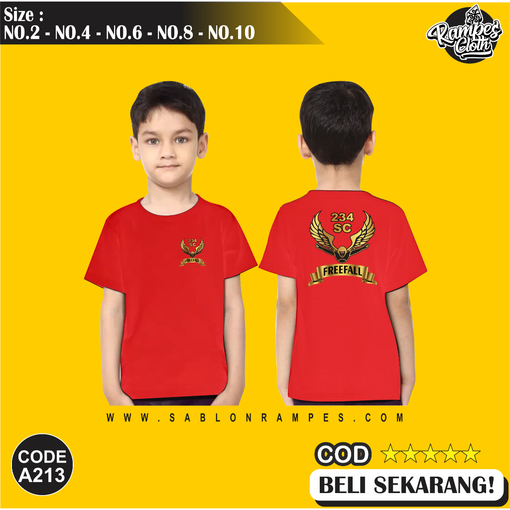 Kaos Distro Anak SC234 //Kaos Anak//Kaos SC234 LOGO Cotton Combed 24s Premium A213