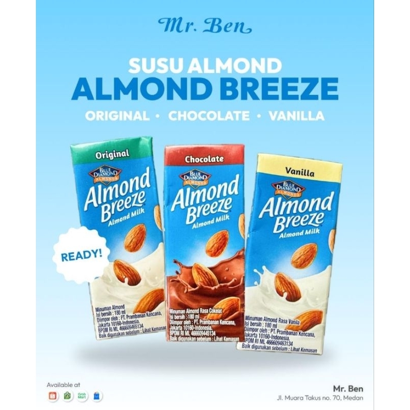 

Blue Diamond Almond Breeze Almond Milk Susu Almond 180ml Impor Thailand HALAL