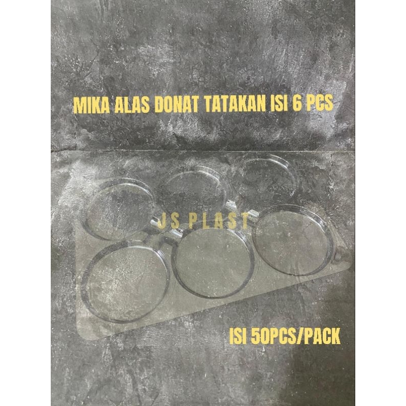 (ISI 50PCS) Mika Alas Tatakan Donat isi 6 Slot - Mika Tatakan Donat isi 6 pcs