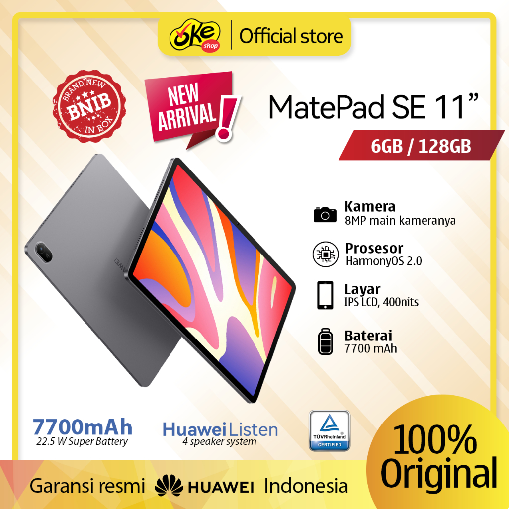 Huawei MatePad SE 11" Tablet 6/128GB Garansi Resmi