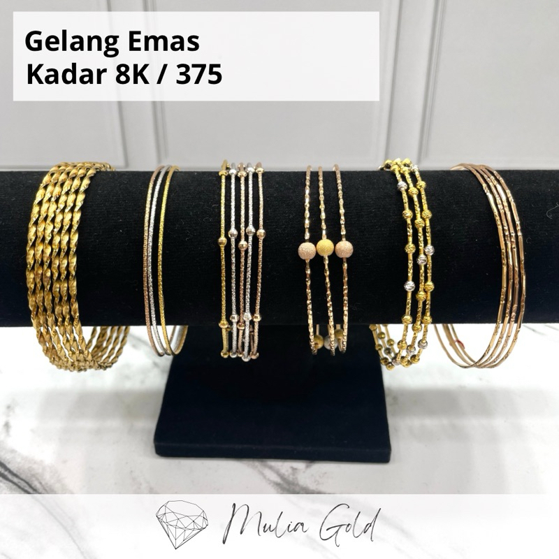 Gelang Emas keroncong Kadar 8K / 375 ASLI 100% Elegan dan mewah, Toko mas mulia bekasi