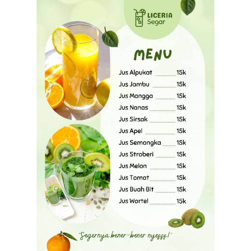 

menu makanan custome