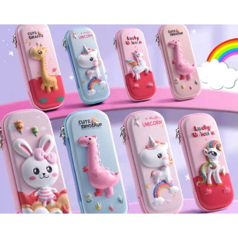 

Tempat kotak pensil anak multifungsi 3D timbul