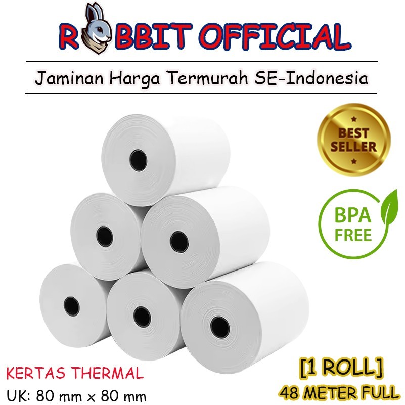 

KERTAS STRUK KASIR 80x80 mm / KERTAS THERMAL 80 x 80 mm / KERTAS KASIR ROLL