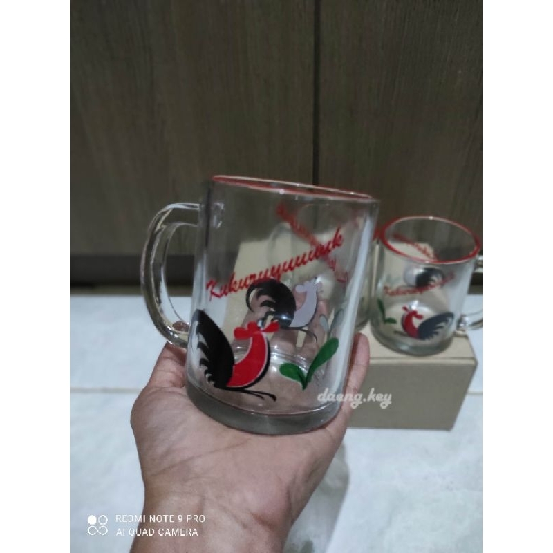Gelas Kaca Cap Ayam Jago | Gelas Kaca Tebal | Gelas Kaca Kukuruyuk | Gelas Kopi | Gelas Kaca Murah