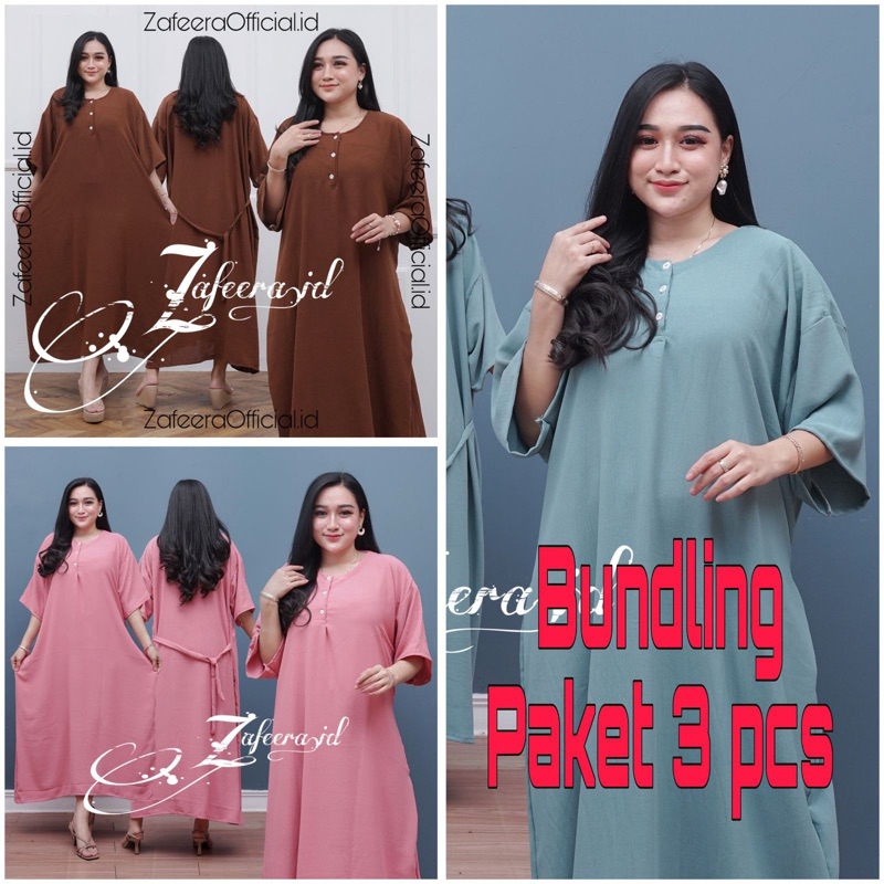 Daster Polos Super Jumbo size XXL XL L M kancing depan busui adem paket hemat 3pcs