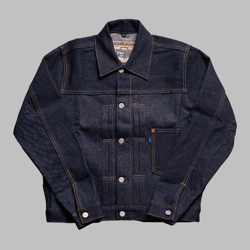 Mihane Jeans - Jacket Pria Denim Selvedge - EXT Type I Cinchback Black Line Selvedge 19oz Sanforized