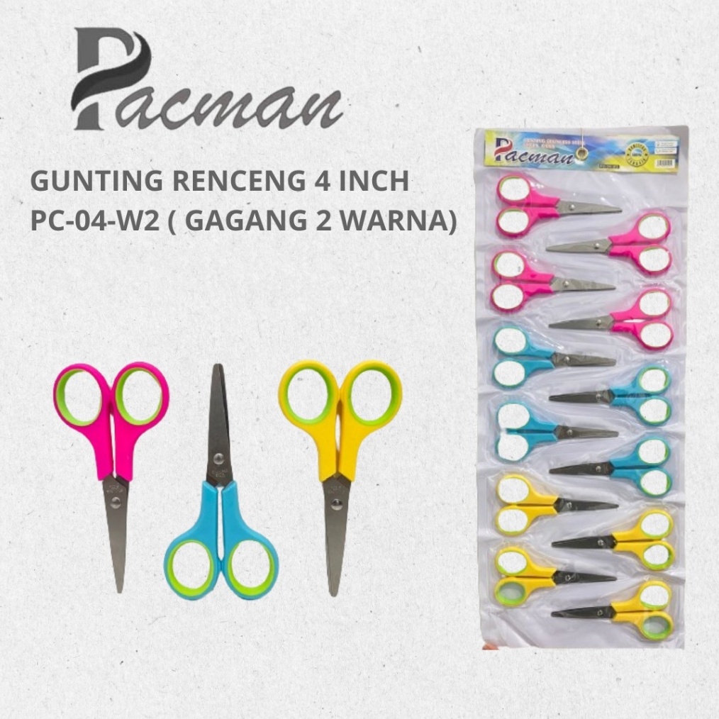 

KODE C6H Gunting Renceng isi 12 pcs Murah 4 inch Stainles Stell Pacman