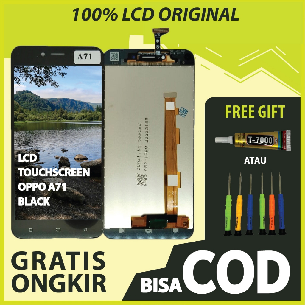 【ORIGINAL 100%】LCD TOUCHSCREEN OPPO A71 BLACK FULLSET TOUCHSCREEN / ORIGINAL100%