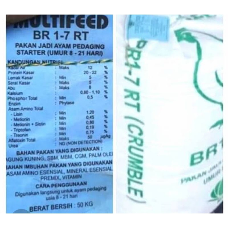 Br 1-7 RT Pakan Ayam Pedaging Multifeed 15Kilo