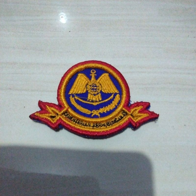 Pin Bordir dishub alas biru timbul