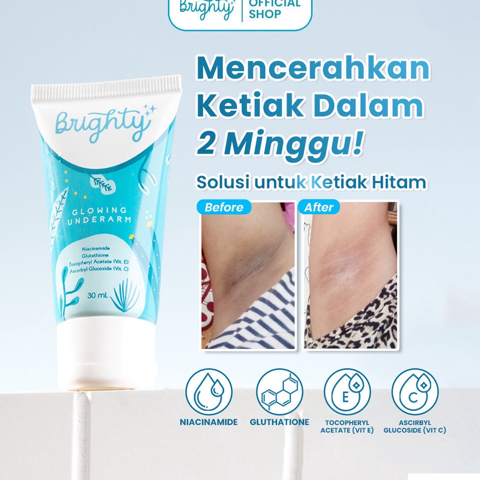 Brighty Glowing Underarm Pemutih Ketiak Dan Selangangan No1 Di Indonesia Mencerahkan Memutihkan Penc