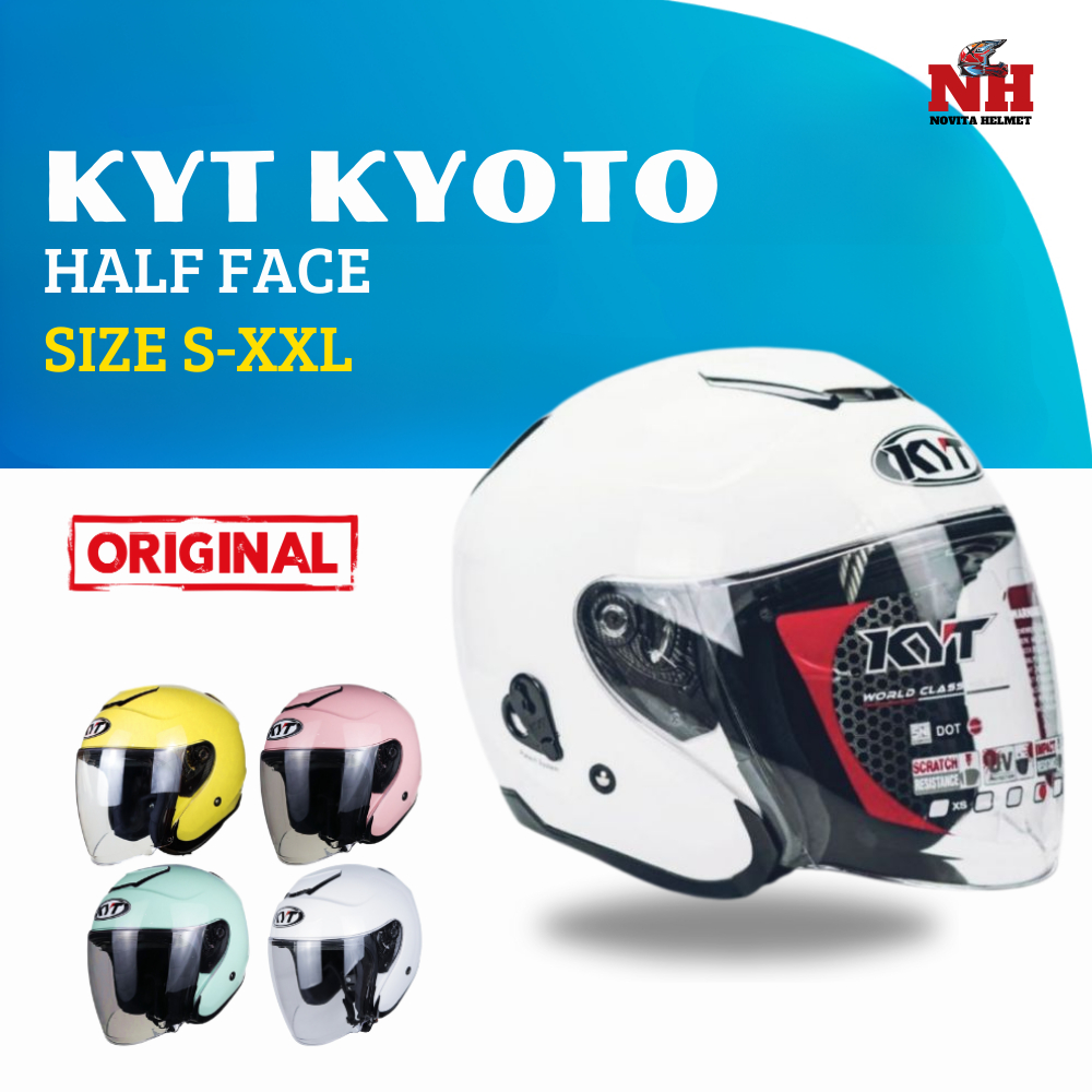 Helm KYT Kyoto HallFace Original Standar SNI bisa untuk Pria dan Wanita Dewasa Ori kyoto