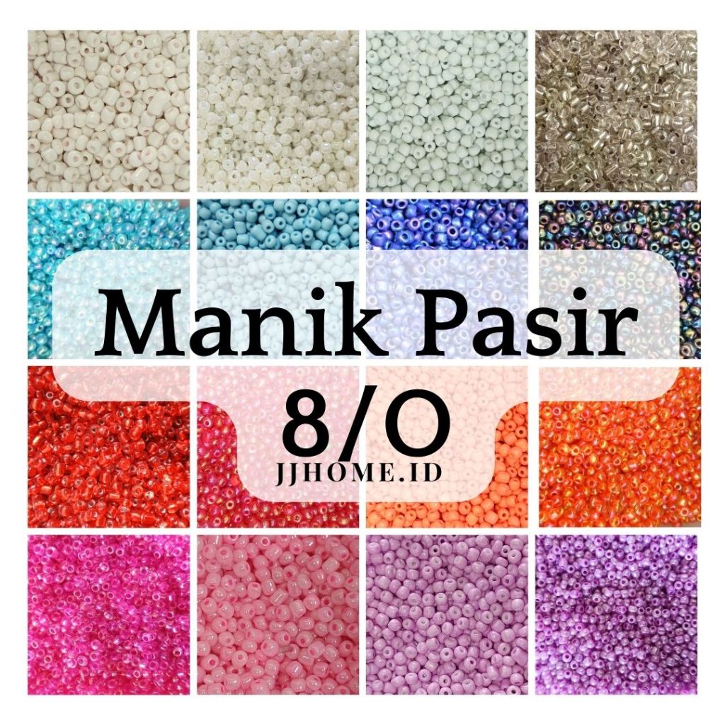 (15 - 100 grm) Manik - manik pasir 8/0 (manik main kelang, cincin, strep HP)