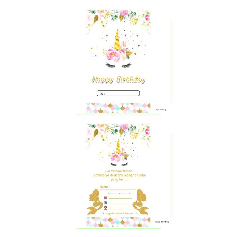 Undangan Ulang Tahun Anak Perempuan Desain 01