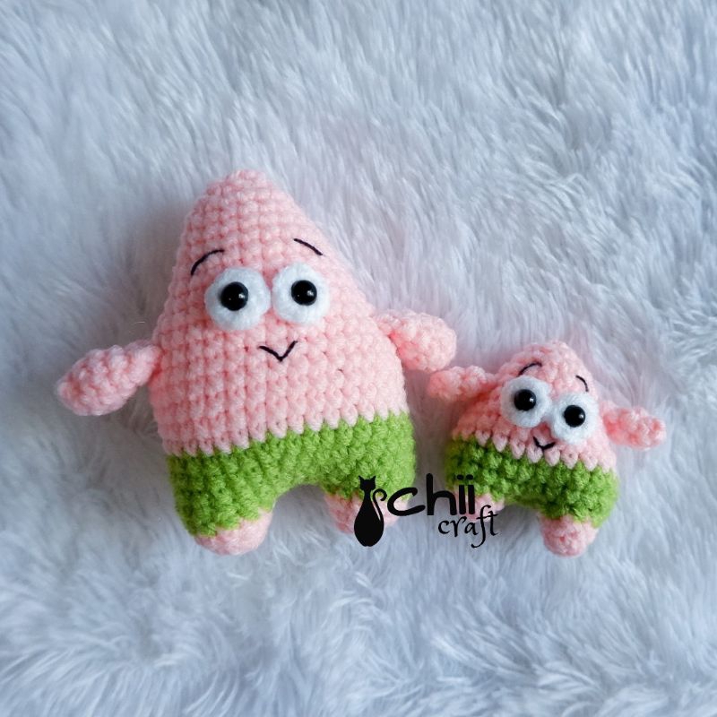 (Chiicraft) Amigurumi Patrick Star | Boneka Rajut Patrick Sponge Bob | Ganci Patrick