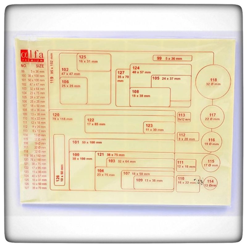 

(1plastik 7lembar) Stiker Sticker Label Nama Undangan Harga Alfa No 112 / 8 mm x 20 mm