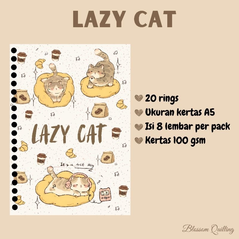

Kertas Binder A5 / Loose Leaf A5 - Lazy Cat (New with Cover)