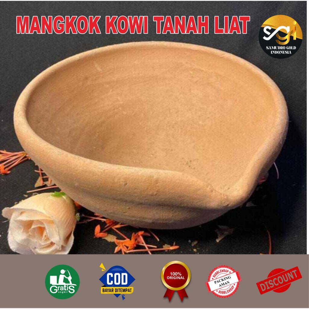 Kowi Lebur Emas Mangkok Tanah Liat Berbagai Ukuran
