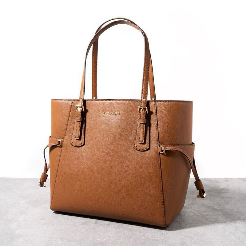 Original Michael Kors MK Voyager Small Tote Bag in Crossgrain Leather