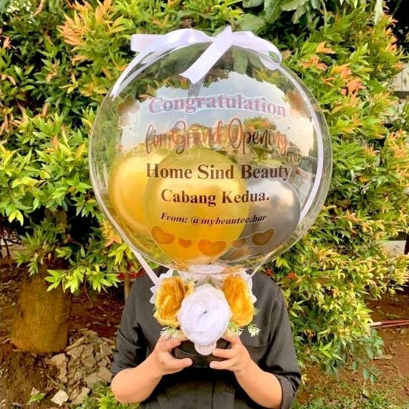 Buket Balon MEDIUM + PITA / Bunga Balon / Balloon Box / Box Balon / Bucket Balon