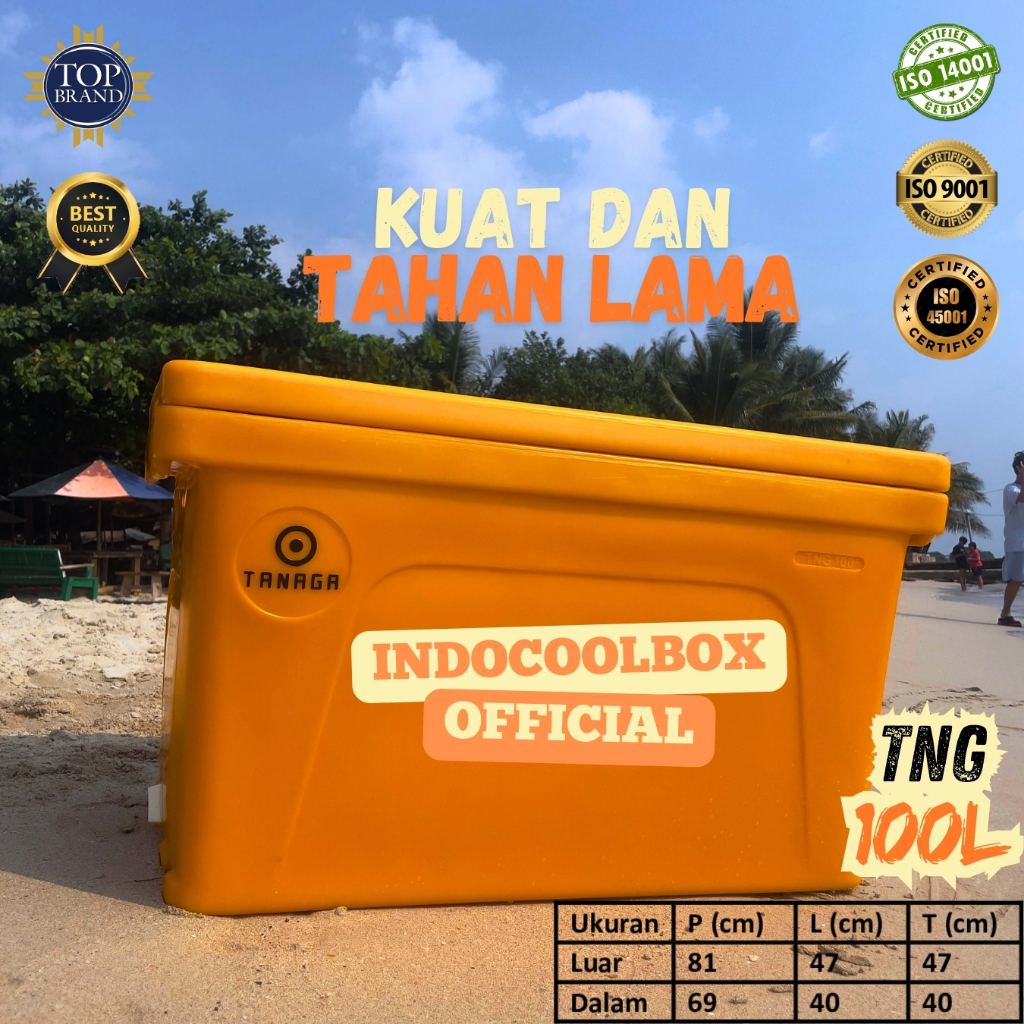 Cooler Box Tanaga 100 Liter Termos Es Kotak Tempat Es Batu Daging Ikan Frozen Food Coolbox Ice Box