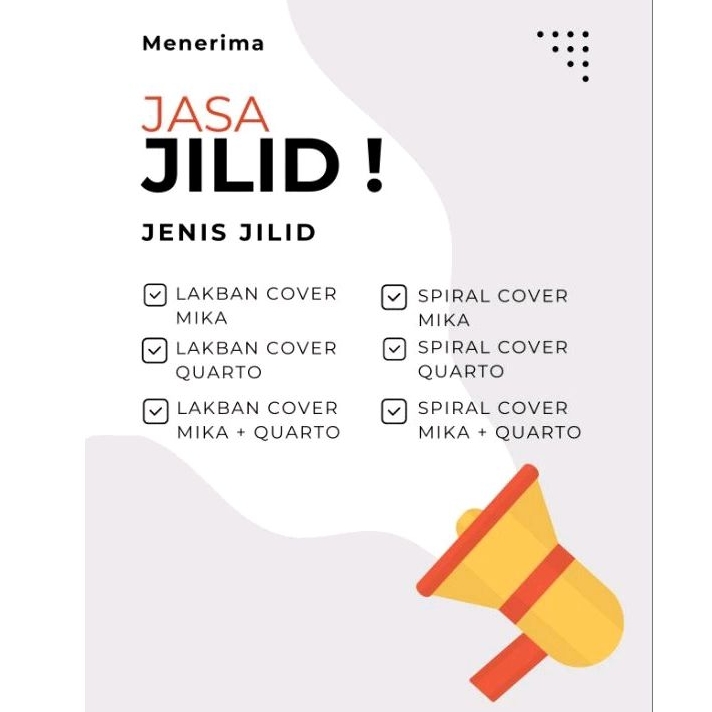 

JASA JILID BUKU / JASA JILID LAKBAN / JASA JILID SPIRAL /