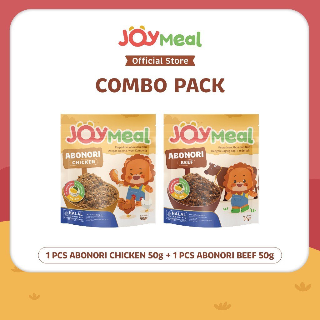 

BELI 2 LEBIH HEMAT JOYMEAL ABONORI BEEF & CHICKEN ORIGINAL 50GR - ABON HALAL TANPA MSG & PENGAWET