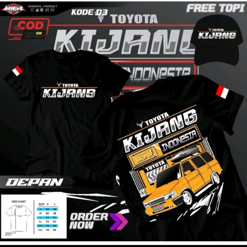 KAOS MOBIL TOYOTA KIJANG FREE TOPI || KAOS KIJANG SUPER || KUALITAS PREMIUM