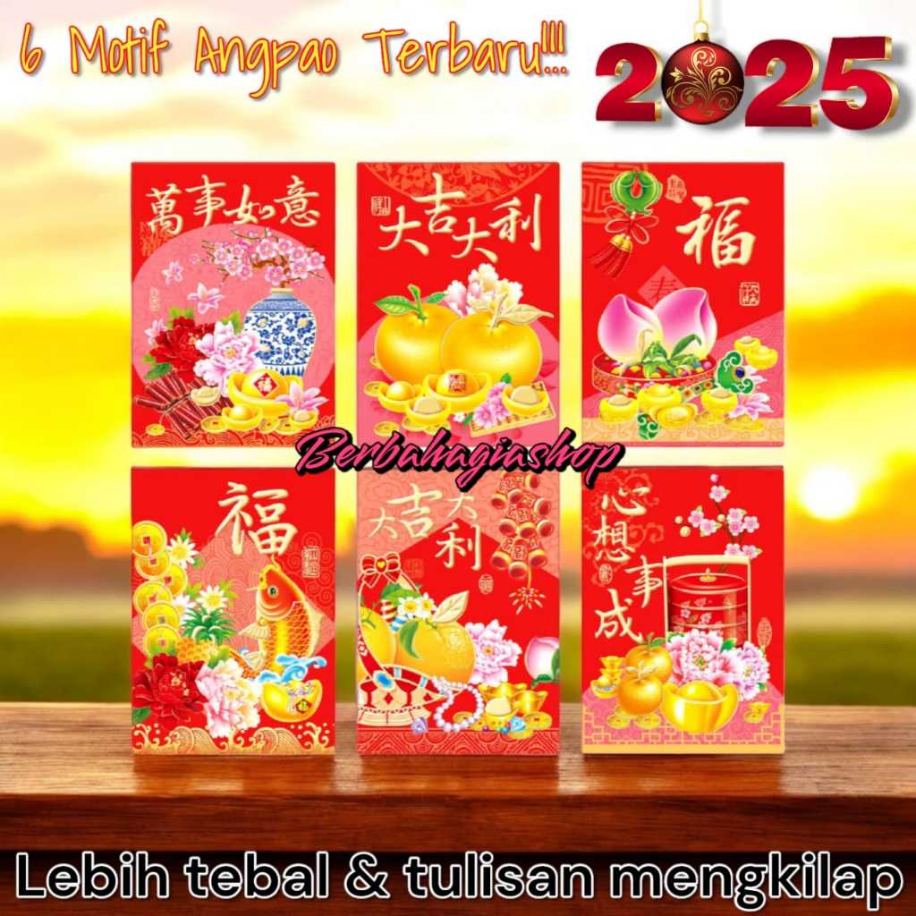 

angpao merah amplop angpau imlek tahun baru chinese 2025 motif terbaru ang pao bagus ang bao hongbao