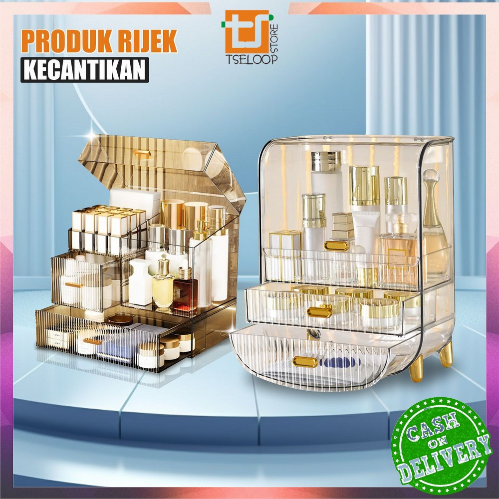 OFM-PART 3 BARANG RIJEK RAK KOSMETIK / KOTAK MAKEUP / TEMPAT PENYIMPANAN BRUSH MAKE UP MULTIFUNGSI /