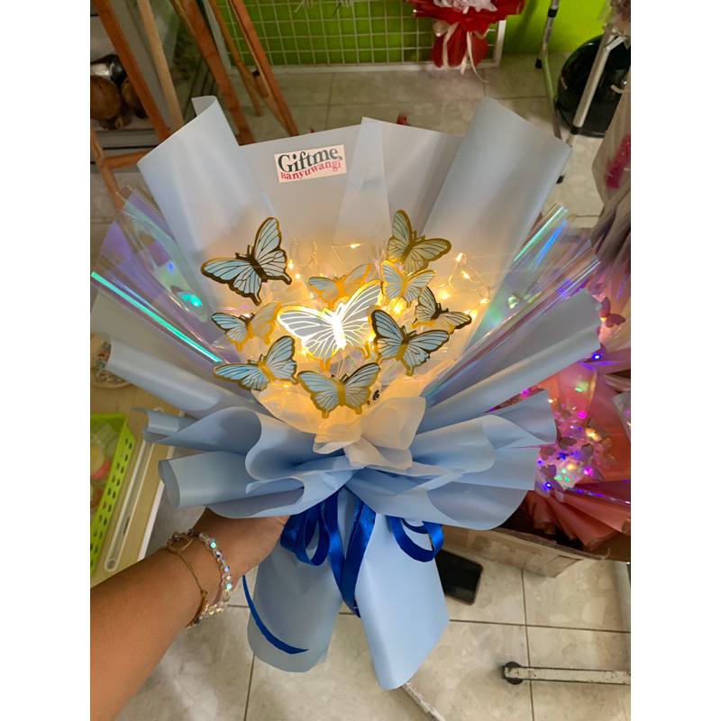 BUKET KUPU KUPU / BUKET KUPU LAMPU / BUKET KUPU LED