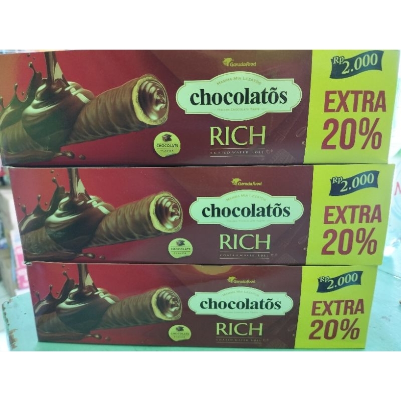 

Chocolatos Rich 1 box isi 12 pcs packing kardus