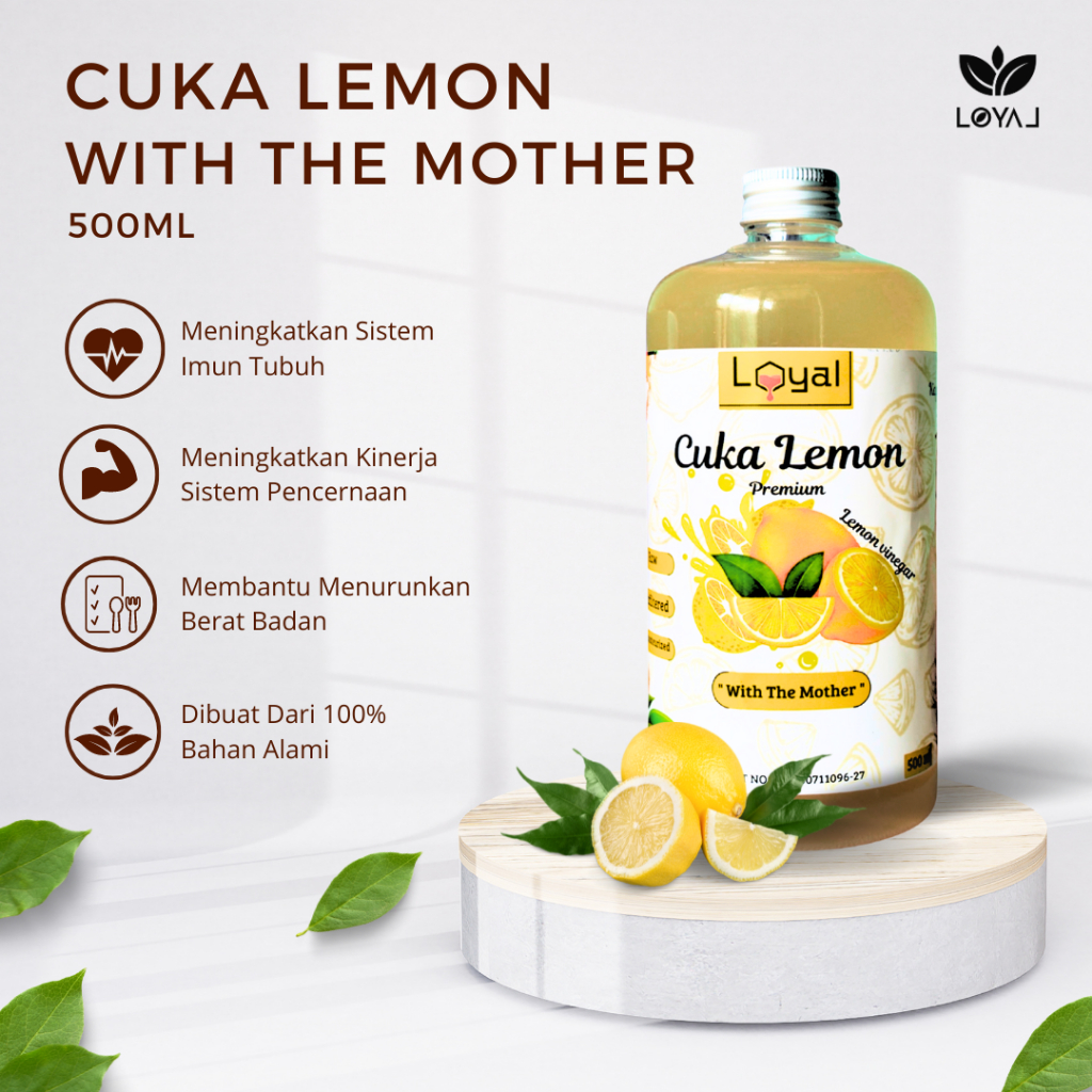 

CUKA APEL - LEMON - BUAH NAGA - NANAS LOYAL With The Mother 500ml Original 100%
