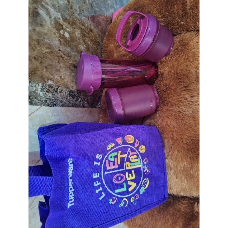 Snack N Go Set Ungu Tupperware Tempat Bekal makanan Tupperware