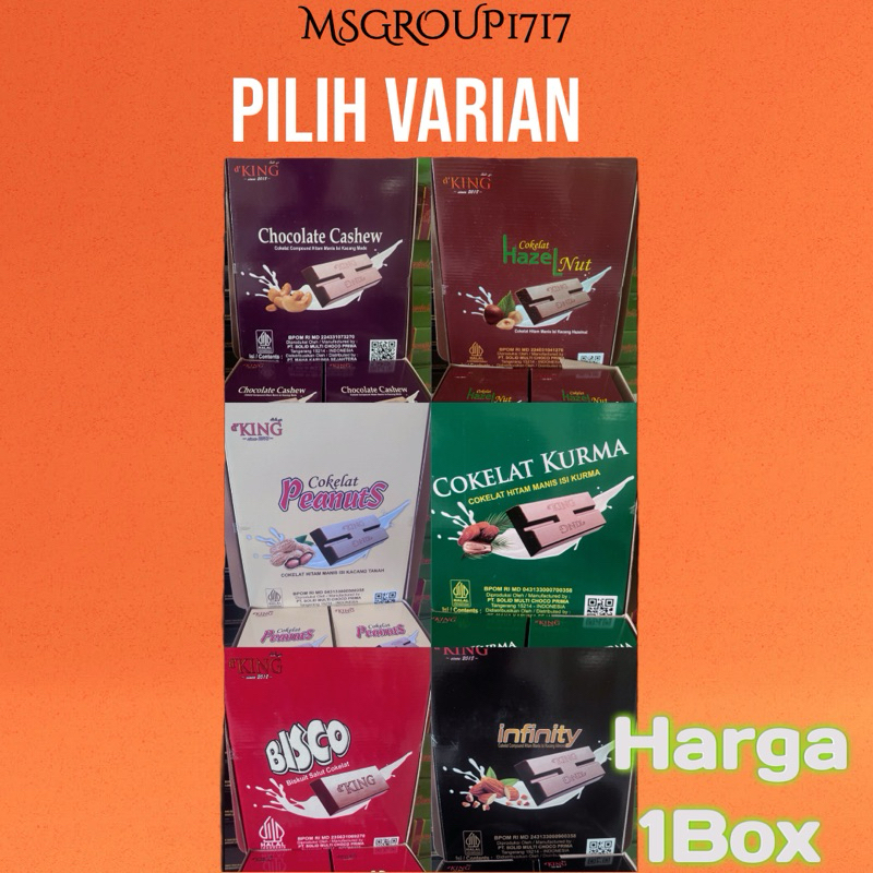 

COKLAT CASHEW COKLAT ALMOND COKLAT BISCO COKLAT KURMA COKLAT PEANUTS COKLAT HAZALNUT 1 BOX DKING